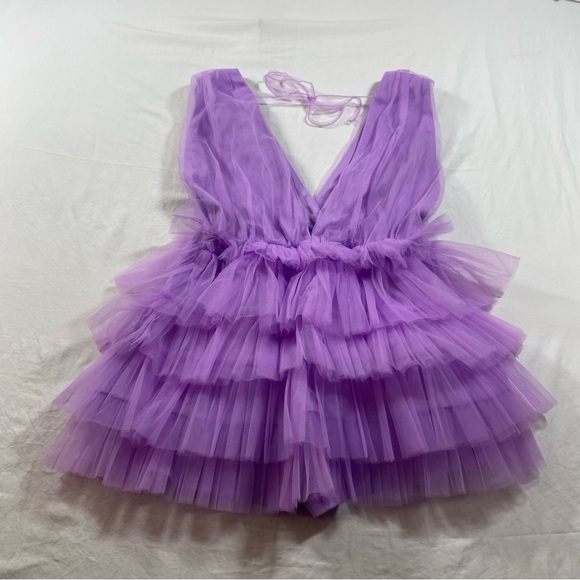 Ídem Ditto Romper Shorts Woman’s Small Tulle Ruffled layered tiered Sleeveless - Picture 6 of 12